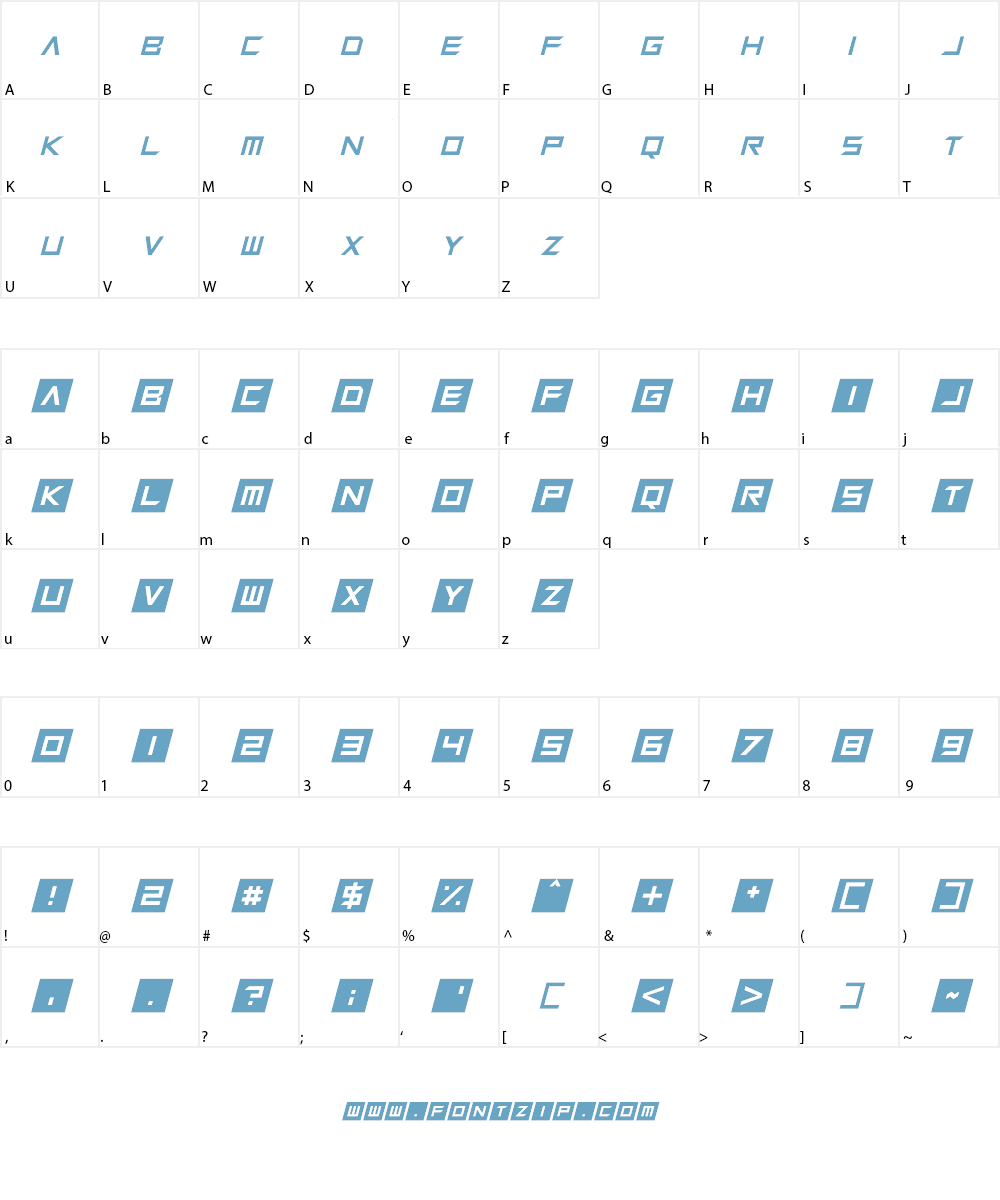 Squaresharps Font Character